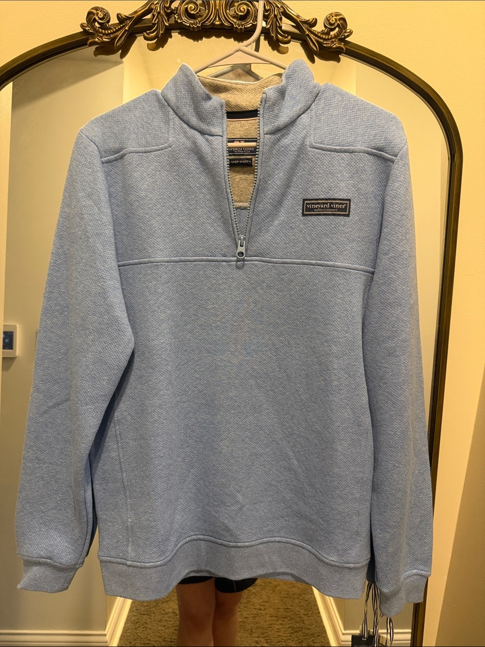 Vineyard Vines Light Blue Quarter-Zip Sweater